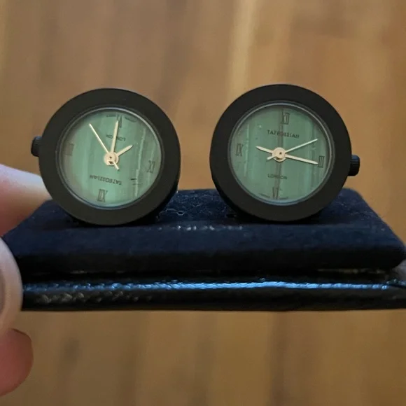 Tateossian Black and Green Watch Cufflinks - Picture 2 of 3